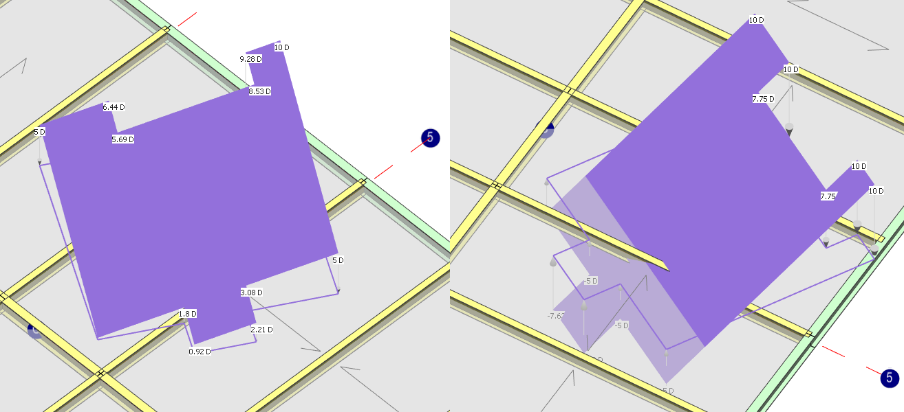 Varying patch loads on roof panel in MasterFrame