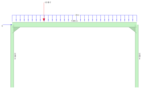 Steel frame sample model in MasterFrame structural analysis and design software