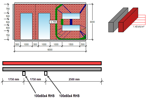 Yield-line analysis of a masonry wall with openings and windposts