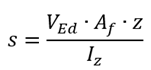 Shear stress between the flange and web