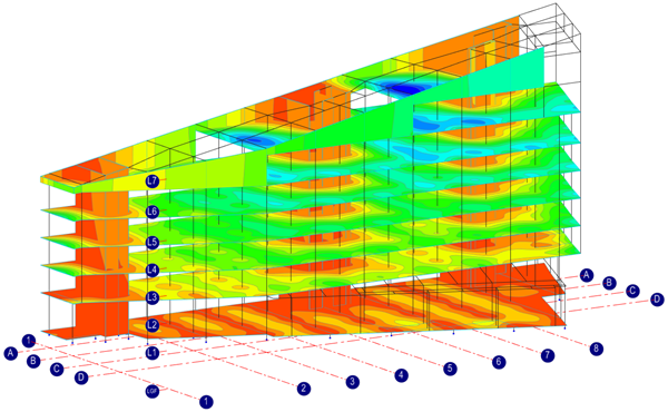 Displacement result from finite element analysis