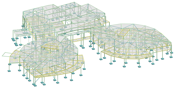 3D multi material building model in MasterFrame