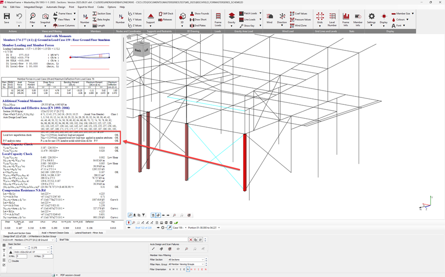 Steel design with local bow imperfection