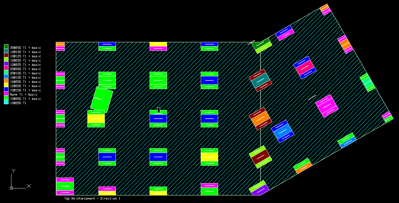 Applied slab reinforcement export to DWG drawing