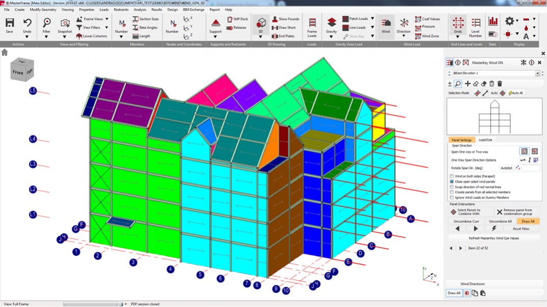 Editing wind panels on a complex shaped 3d structure