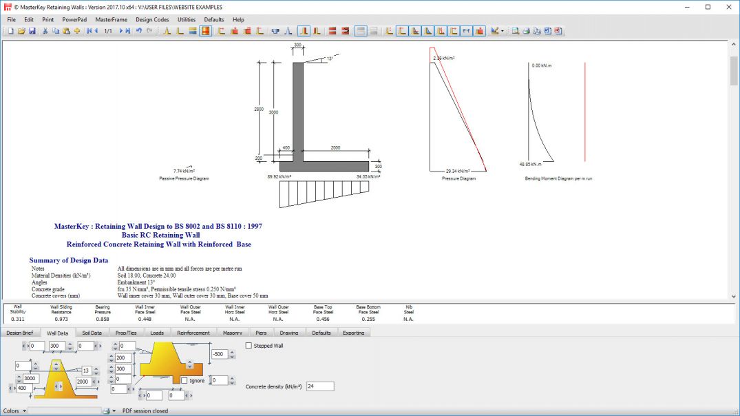 Reinforced Concrete Retaining Wall design