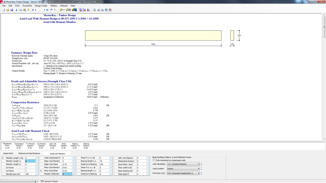 Standalone timber flitch beam design to Eurocode 5