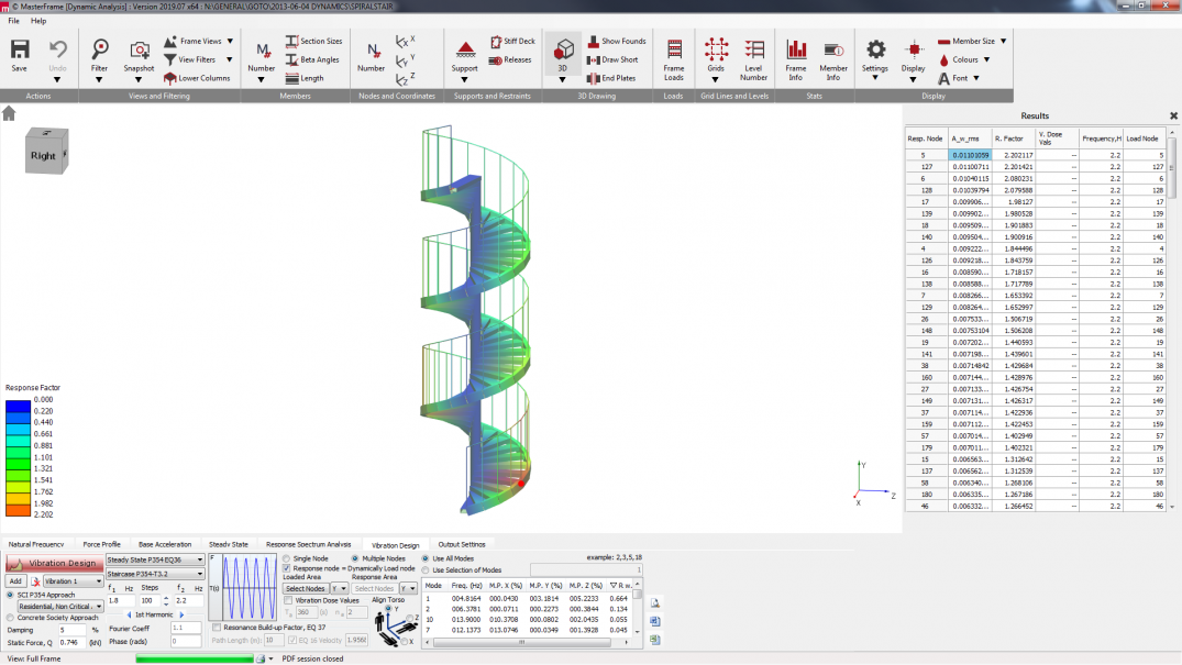 Vibration design of steel stair case