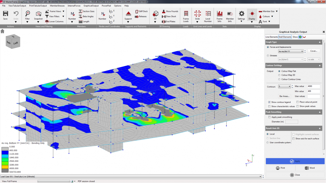 FE concrete slab required reinforcement calculation