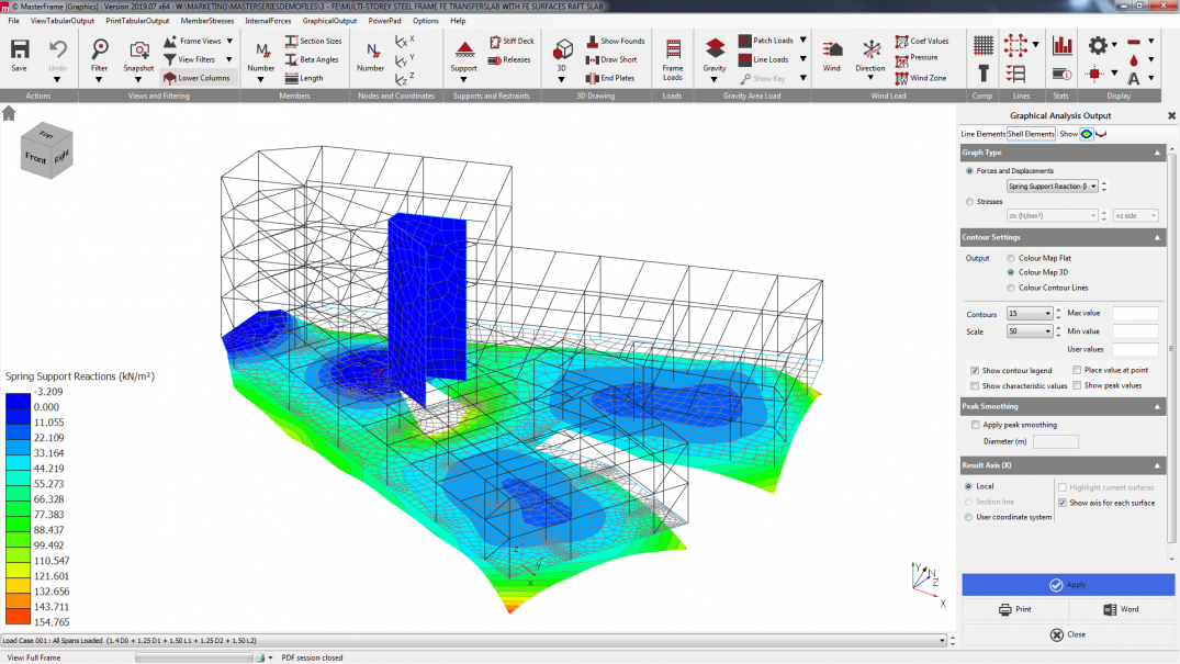 Finite element analysis - spring support reactions result