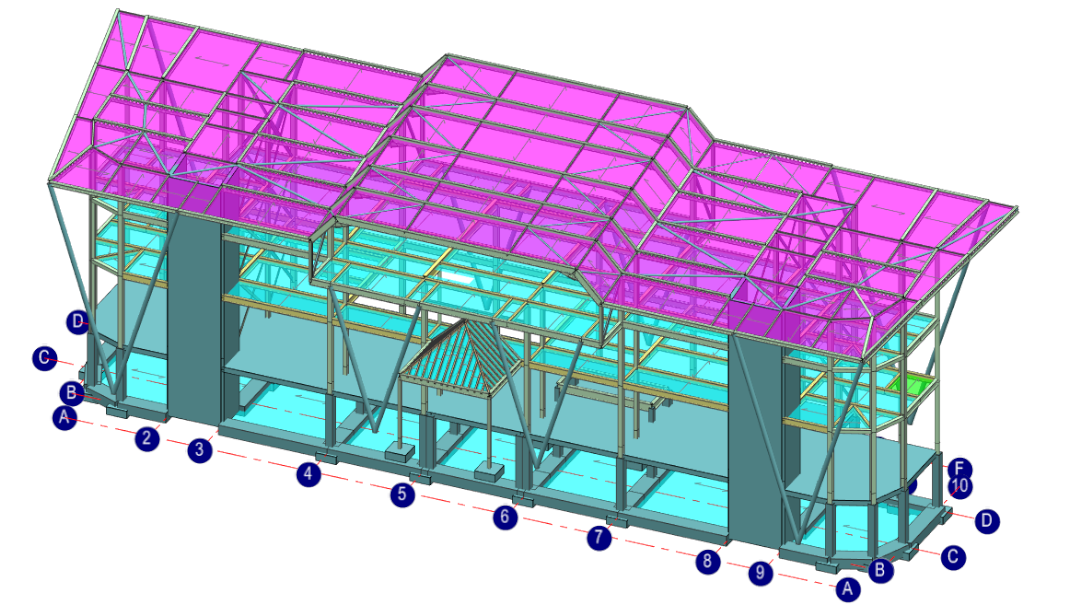 MasterFrame 3d multi-material structural model