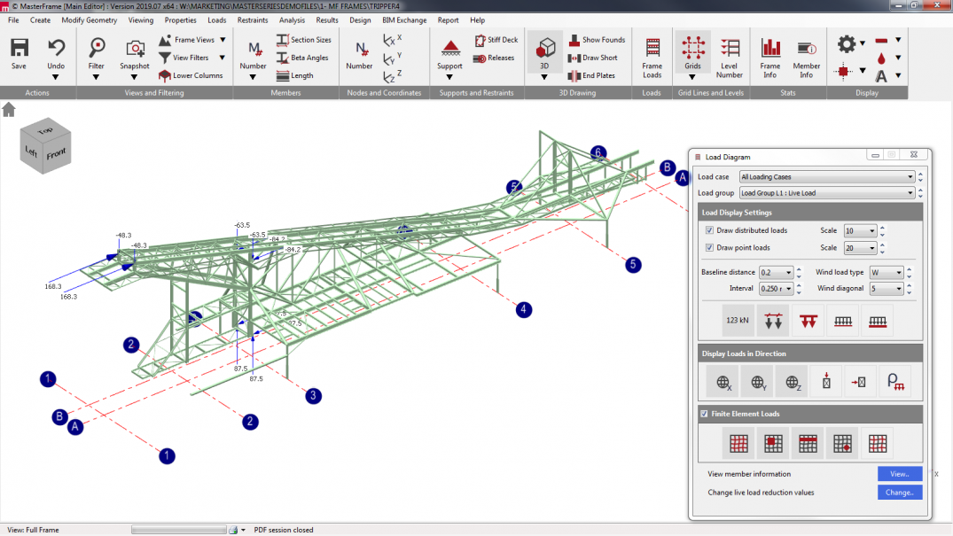 MasterFrame point loading on a technological structure