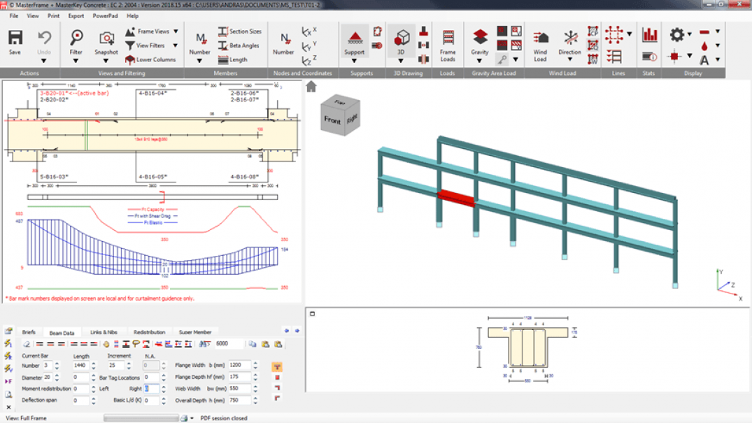 Integtrated Concrete Beam Design according to the Eurocode or British Standard