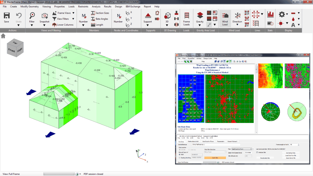 Automatic Wind Load Generation based on Eurocode or British Standard