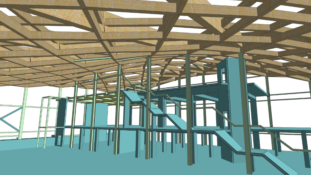 Integrated analysis and design of a double curvature timber frame roof with MasterFrame