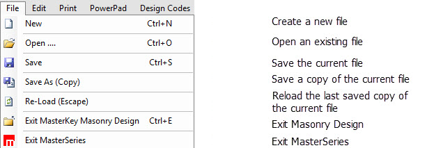 Top Menus | MasterSeries Help