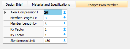 Compression Member | MasterSeries Help